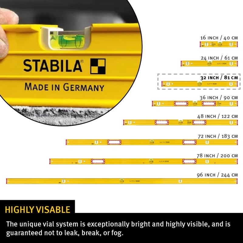 STABILA Type 96M Magnetic Level, 32 Inch - Image 3